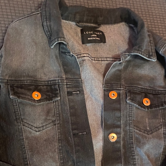 Love Tree Black Jacket with Orange Buttons - Picture 3 of 4